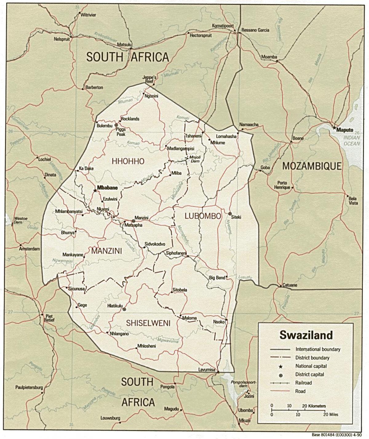 Mapa Svazijsko siteki